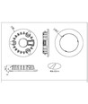 Ø6,8cm Unni68 møbelspot RA95 - 12V DC, Hul: Ø5,6 cm, Mål: Ø6,8 cm, Mat hvid