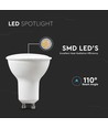 4,5W GU10 Spotlight - Wit Plastic, Melkwit Kapje, 6500K, 110D, 6 stuks/verpakking