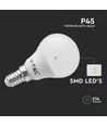 3 stk. E14 4,5W LED kronepære - P45, varm hvit, erstatter 40W