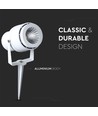 12W LED have-spot med spyd - IP65, 3000K, hvid, 20 grader, aluminium