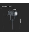 Spot de jardin LED 12W avec piquet - Gris, IP65 extérieur, 3000K