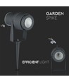 12W LED trädgårdsspotlight med spett - Grå, IP65 utomhus, 3000K