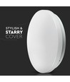 18W LED loftlampe med stjernehimmel, Ø31cm - 3-i-1 CCT, 100lm/W, hvid kant, inkl. lyskilde
