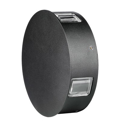 3W Ø15cm rund LED vegglampe - IP65, sort, 3000K, utendørs, inkl. lyskilde