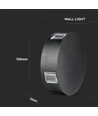 3W Ø15cm rund LED vegglampe - IP65, sort, 3000K, utendørs, inkl. lyskilde