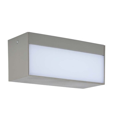 LED 12W haut/bas - 4000K, gris, extérieur, lumière douce, grande, maison
