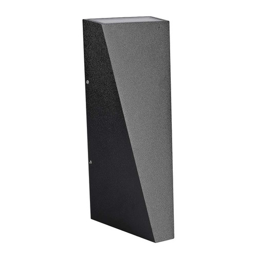 Applique murale noire 6W avec éclairage haut/bas - IP65, aluminium, 3000K, source lumineuse incluse