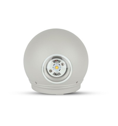 4W rund LED vegglampe - IP65, grå, 3000K, Ø11 cm, inkl. lyskilde