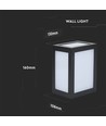 12W LED vegglampe - IP65, sort, 1350lm, utendørs