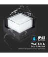 12W LED væglampe, kvadratisk sort ramme - IP65, 1160-1200lm, inde / ude, inkl. lyskilde
