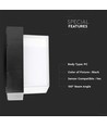 Applique murale LED carrée 12W, noir - 3000K, 1200lm, IP65, intérieur / extérieur