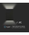 4W LED væglampe, sort - 400lm, IP65, 360 grader, 6400K