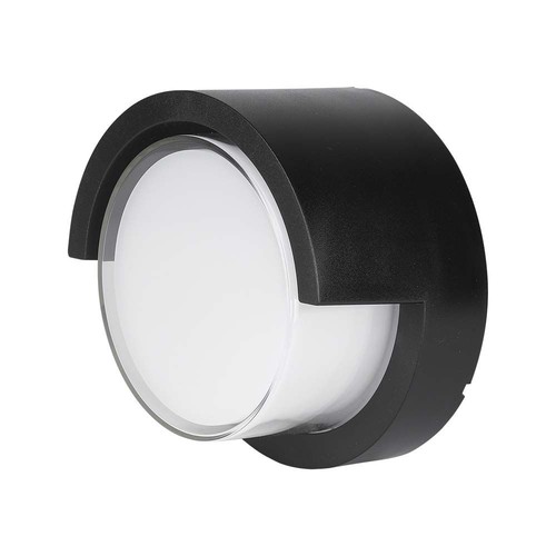 Applique murale LED 7W Ø16cm - IP65, noir, rond, blanc chaud, intérieur / extérieur, source lumineuse incl.