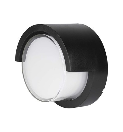7W Ø16cm LED vegglampe - IP65, sort, rund, varm hvit, inne / ute, inkl. lyskilde