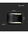 10W LED wandlamp met up/down light - IP54 buiten, zwart, 4000K, Bridgelux chip, incl. lichtbron