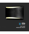 10W LED væglampe med op/ned lys - IP54 udendørs, sort, 4000K, Bridgelux chip, inkl. lyskilde