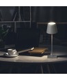 3W oppladbar LED bordlampe, touch dimbar - 5V, Grå, 3000K, 4000mAh batteri, jern