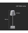 3W uppladdningsbar LED bordslampa, touch dimbar - 5V, Grå, 3000K, 4000mAh batteri, järn