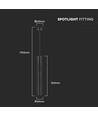 Suspension tube GU10, Ø6x50cm - Blanc, aluminium, IP20 intérieur, sans source lumineuse