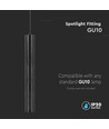 GU10 tubpendel, Ø6x50cm - Vit, aluminium, IP20 inomhus, utan ljuskälla