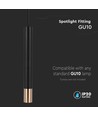 Suspension GU10, Noir/Or - Ø6x50cm, cylindrique, aluminium, sans source lumineuse