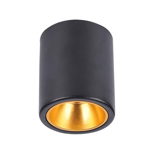 Spot en saillie GU10 - Noir, rond, IP20 intérieur, sans source lumineuse