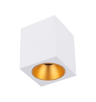 Spot en saillie GU10 carré - Blanc, 10x10x12cm, IP20, sans source lumineuse