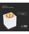 Spot en saillie GU10 carré - Blanc, 10x10x12cm, IP20, sans source lumineuse