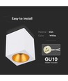 GU10 kvadratisk utanpåliggande spot - Vit, 10x10x12cm, IP20, utan ljuskälla