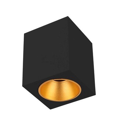 Spot en saillie GU10 carré - Noir, 10x10x12cm, sans source lumineuse