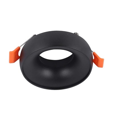 Spot encastrable GU10 - Rond, cadre noir et réflecteur noir, aluminium, trou : Ø60 mm, dim : Ø92 mm