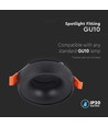Spot encastrable GU10 - Rond, cadre noir et réflecteur noir, aluminium, trou : Ø60 mm, dim : Ø92 mm