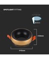 Spot encastrable GU10 - Rond, bord doré, réflecteur noir, IP20, aluminium, découpe : Ø60mm, sans source lumineuse
