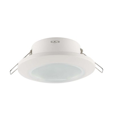 GU10 inbouwspot - Rond, wit, IP44, PC kunststof, gat: Ø7 cm, afm: Ø9,2 cm