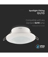GU10 infälld spot - Rund, vit, IP44, PC plast, hål: Ø7 cm, mått: Ø9,2 cm