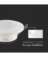 GU10 indbygningsspot - Rund, hvid, IP44, PC plast, Hul: Ø7 cm, Mål: Ø9,2 cm