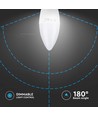 B15 5,5W dimbare LED kaarslamp - Samsung LED chip, 3000K, warm wit, vervangt 40W