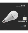 B22 15W LED lamp - A65, Samsung LED chip, vervangt 100W, 200 graden, wit kunststof