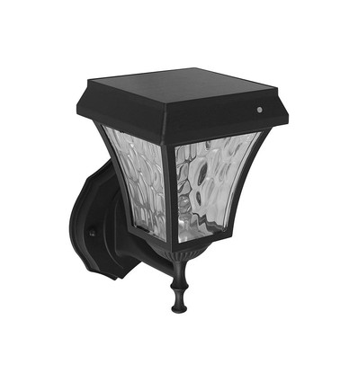 2W Solara LED vägglampa med solcell - IP65, 3000K+6000K, svart, inkl. batteri