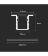 2m inbouwprofiel voor LED strips - Zilver, incl. melkwitte cover, aluminium