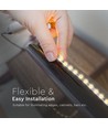 5m 9W/m LED strip, 128 LED's per meter - 24V, IP20, 3000K, 127lm/W