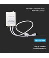 Contrôleur infrarouge avec télécommande pour CCT/RGB - 12V-24V, 6A, 24 boutons, pour rubans LED 3-en-1