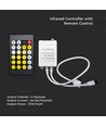 Infraröd controller med fjärrkontroll för CCT/RGB - 12V-24V, 6A, 24 knappar, för 3-i-1 LED strips