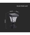 Lampadaire solaire LED - CCT 3 en 1, boîtier mat noir