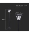 2W LED solar tuinlamp met spies - Zwart, 3-in-1 CCT, bewegingssensor, IP65, hoogte 93cm, aluminium