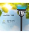 2W LED solar tuinlamp met spies - Zwart, 3-in-1 CCT, bewegingssensor, IP65, hoogte 93cm, aluminium