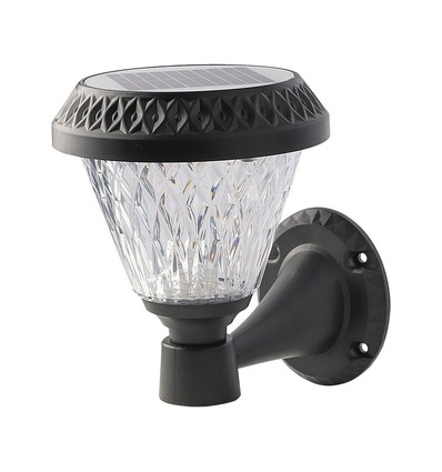 Applique murale LED Solara 0,8W avec détecteur et solaire - CCT, télécommande RF, IP44, noir, 16x23 cm