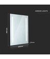 42W Spejllys Krom - LED, Rektangel, 6400K, 800x600mm