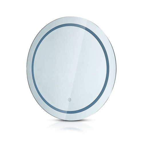 Miroir LED rond 60cm 25W avec touch - CCT, IP44, antibuée, couleur de lumière 3-en-1