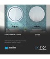 60cm 25W ronde LED spiegel met touch - CCT, IP44, condensvrij, 3-in-1 lichtkleur